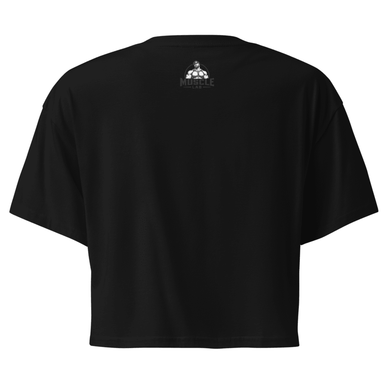 Black Crop Top back view