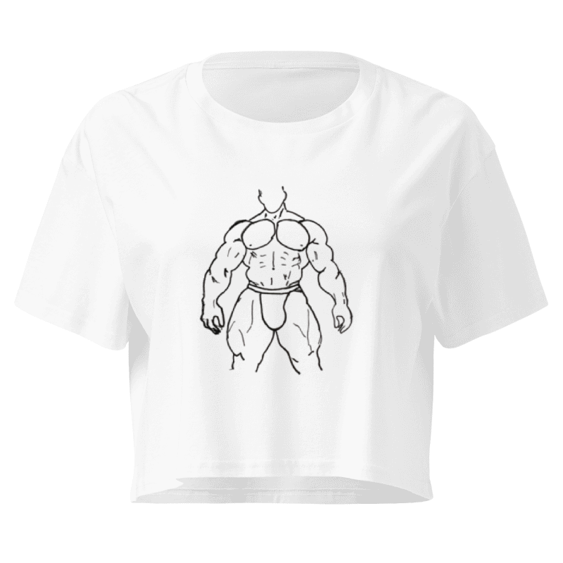 White Crop Top front view